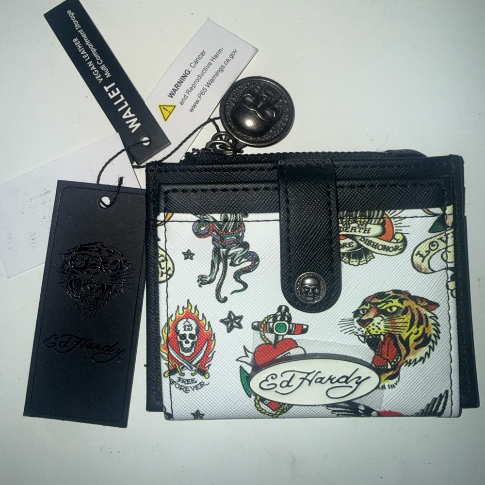 Ed Hardy Black and Red Wallet